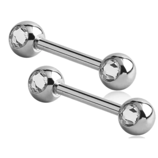 CZ Stainless Nipple Barbells